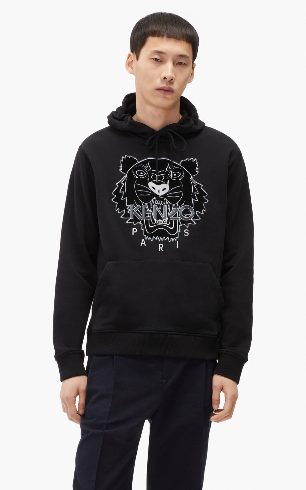 Kenzo The Χειμώνας Capsule Tiger φουτερ με κουκουλα ανδρικα μαυρα | GR561553